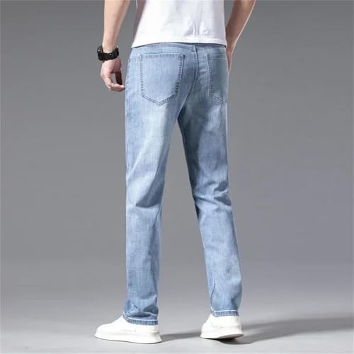 Mens Jeans Straight Casual Light Comfortable Stretch Denim Pants Classic Trousers Streetwear3