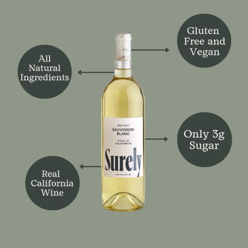 Surely Non Alcoholic Wine, De-alcoholized California Sauvignon Blanc