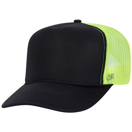 Image of OTTO Polyester Foam Front 5 Panel High Crown Mesh Back Trucker Hats in 97, Bulk, Wholesale
