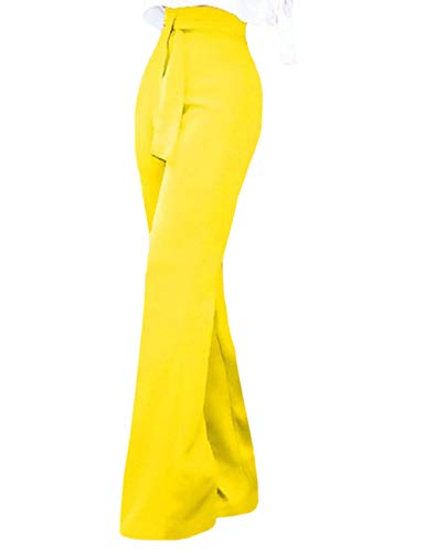 MACCHIASHINE Womens High Waist Tummy Control Pull On Trousers Wide Straight Leg Palazoo Dress Pants Slacks2