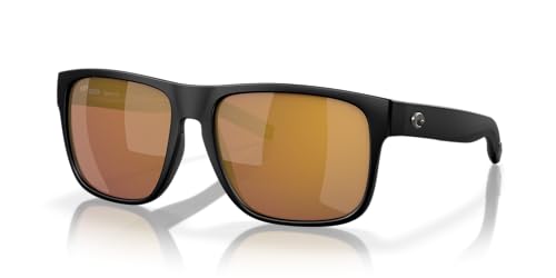 Image of Costa Del Mar Sunglasses for Men-SpearoXL Mens Polarized Sunglasses 580G 59 | Polarized Fishing Glasses with UV Protection - Costa Sunglasses for Boating, Beach & Driving - Mt. Black /Gold Mirror 580G