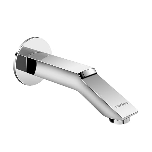 Image of Plantex Bath Tub Spout with Wall Flange /Single Lever Spout /High Flow Tap for Bathroom /Kitchen - (Chrome)