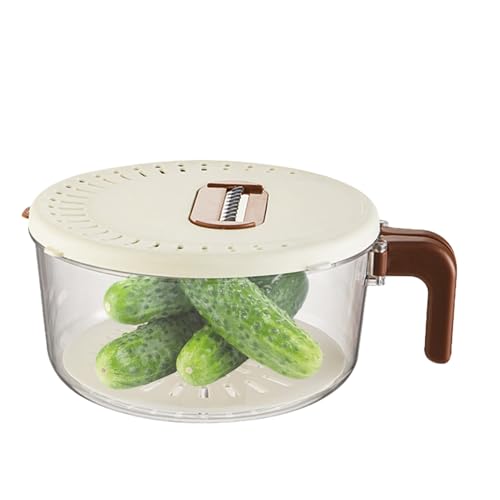 Moxeupon Colador de Fruta, Doble Capa de Fruta, Recipiente de Alimentos con Mango Plegable Escurridor Para Cocina Camping Cocina Comida Preparación Picnic Barbacoa