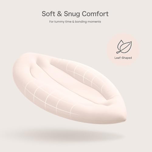 Image of Baby Lounger for Newborn: Skin-Friendly & Breathable | for 0-12 Months Infant Tummy Time Playtime & Diaper Changes - Portable & Lightweight Cushion for New Parents (Nude)