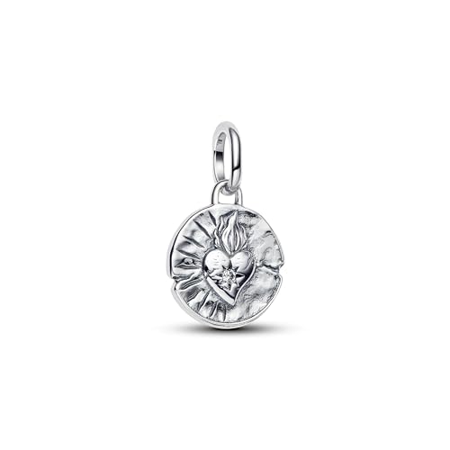 Medallón PANDORA de plata de ley con circonitas brillantes de alta joyería para pulseras