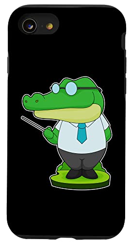 クロコダイル 先生 指示棒 学校 スマホケース iPhone SE (2020) / 7 / 8 用