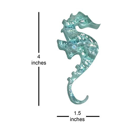 Marcador de escalón para piscina de vidrio con diseño caballito de mar, 2 piezas miniatura 2