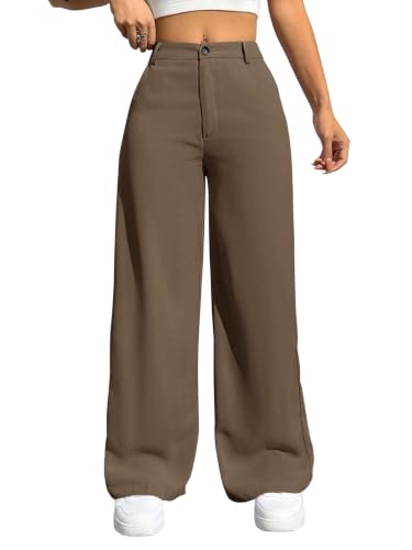 Image of Toochki Trousers for Woman Pants Women's Formal Office Korean | Beige Black Track Pant | Straight | Cotton Spandex Stretchable Trouser | High-Waisted Bottom Wear
