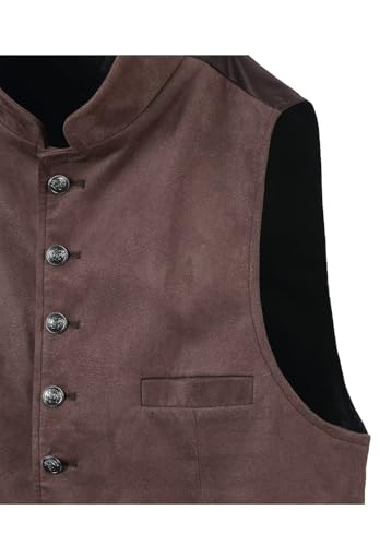 Men's Suede Leather Vest Casual Western Cowboy Jacket Wedding Waistcoat4