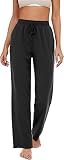BeautyWill Haremshose/Yogahose/Jogginghose/Yoga Pilates Hosen/Yoga Pants Hose für Damen, Baggy Athletic Yoga Hose Laufhose mit Taschen, XL, Schwarz