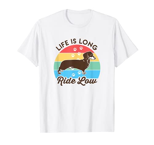 Perro Salchicha Mamá Papá Divertido Retro Vintage Dachshund Camiseta