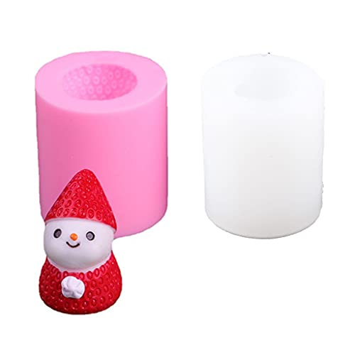 JIUYECAO Weihnachts-Erdbeer-Schneemann-Kerzenform, Erdbeerform, quadratisch, Erdbeerform, Cartoon, Erdbeerkuchen… – Bild 3