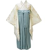 [キャサリンコテージ]卒園式 卒業式 女の子 袴 花刺繍チュールレース 袴一体型着物ワンピース HAKAST28 130cm アイボリー着物×ミント袴[C] TAK