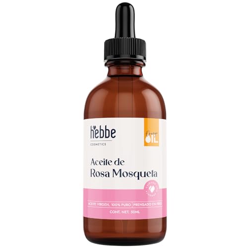 HEBBE - ACEITE DE ROSA MOSQUETA | Previene Cicatrices y Estrías | Regenera y Reafirma la Piel | Reduce Manchas y Ojeras | 50 ml | Antiedad y Reparador Cutáneo...