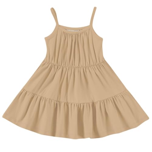 Girls Halter Dress A-Line Sleeveless Pleated Backless Summer Dresses Solid Crew Neck Smocked Dress Clothes for Teen2
