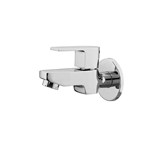 Image of Aquieen Marino Brass Bib Cock Tap with Wall Flange (Chrome)