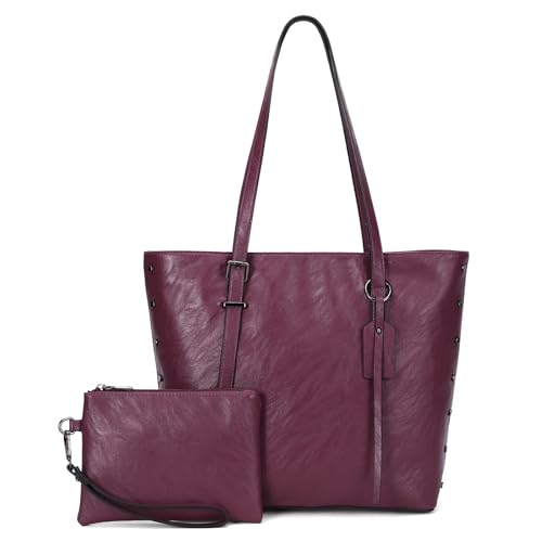 Image of KL928 Handbag for Women Tote Bag PU Leather Large Shoulder Bag Top Handle Satchel Purses 2Pcs Set
