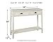 Signature Design by Ashley Goverton Vintage Casual 2 Drawer Console Sofa Table, White
