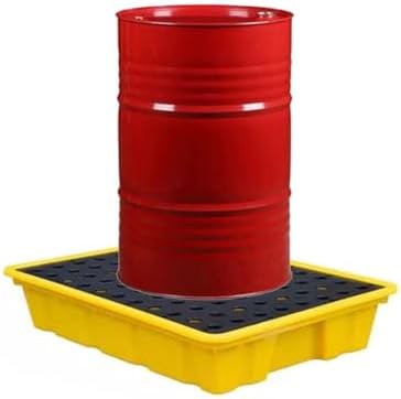 Heavy-Duty Modular Spill Containment Platform, Industrial Plastic Pallet (49x35x9cm) for Warehouses, Environmental Safety & Hazardous Material Management