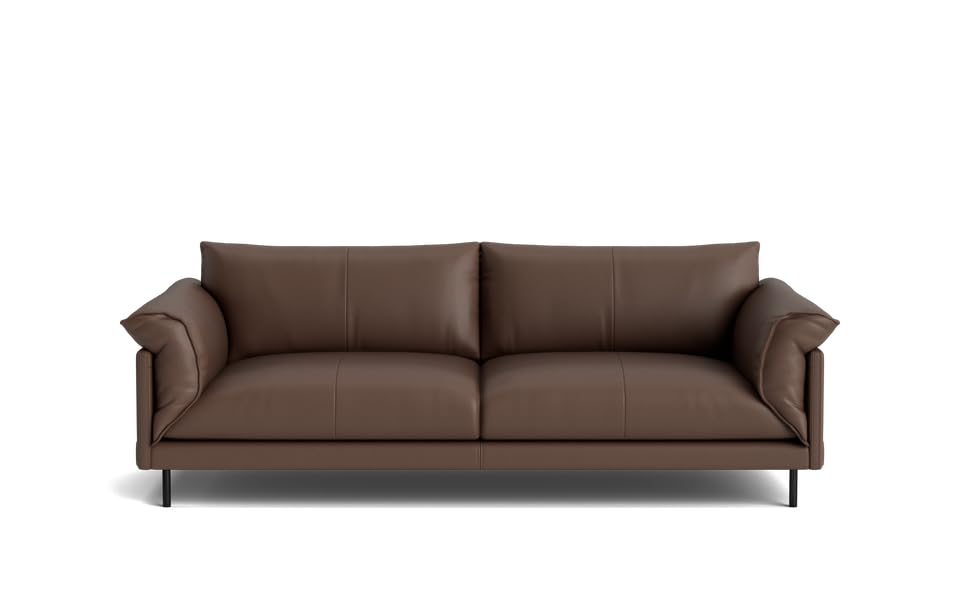 Image of LEGACY OF COMFORT Zola 3 Seater Sofa Three Seater Sofa Leather for Living Room Hotels and Offices (Brown)