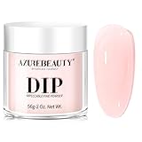 AZUREBEAUTY Dip Powder Translucent Sheer Pink Color 2Oz/56g, Basic Semi-transparent Clear Dipping Powder Crystal French Nail Art Starter Manicure Salon DIY at Home