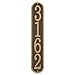 Whitehall Personalized Cast Metal Address Plaque - Custom House Number Sign - Vertical Oval (3.5" x 19") - Bronze with Gold Numbers