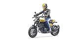 Das Bike und der Fahrer sind originalgetreu im Maßstab 1:16 und zum Spielen für Innen und Außen geeignet
