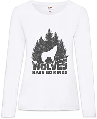 T-shirt manches longues femme imprimé loup style urbain col rond
