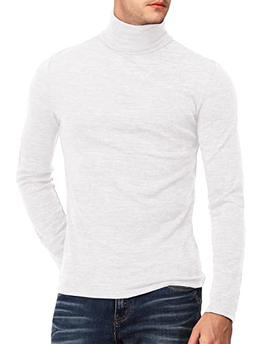 H2H Mens Lightweight Slim Fit Turtleneck Pullover Casual Long Sleeve3