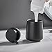 12Oz Black Soap Dispenser - Modern Ceramic Lotion Hand Soap Dispenser with Easy-to-Press Black Pump, Reusable and Refillable Liquid Dish Soap Dispenser for Bathroom & Kitchen