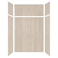 Transolid EWKX603696-45 Expressions 6-Panel Shower Wall Kit with Extension, 36-in L x 60-in W x 96-in H, Bleached Oak