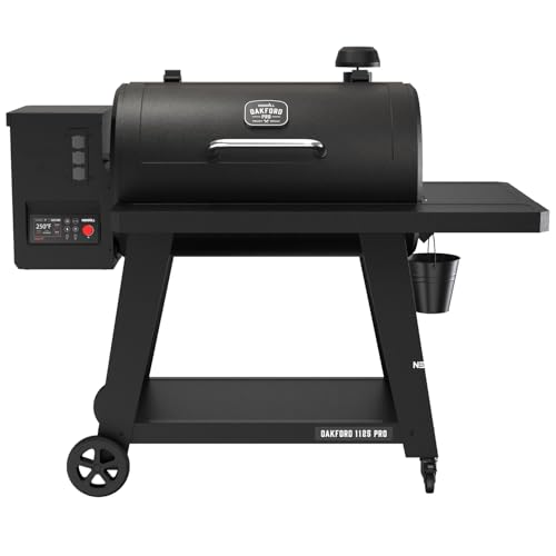 Oakford 1125 Pro Pellet Gril with 1069 SQ In Cooking Area, Cast Iron Grates, I-Site View Indicator, Heavy Duty Pellet Smoker Grill with Bluetooth Connectivity - 910-0513