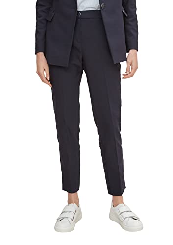 comma Damen Trousers 7/8 Anzughose, 5976 Navy, 44 Große Größen EU