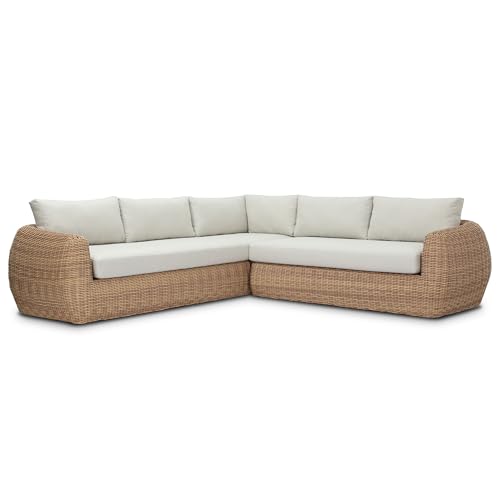 Image of POLY & BARK Corto 114.5 inch Corner Sectional with Expansive Seating, Clean Modern Lines, and Relaxed Cushioned Comfort for Open Living Areas