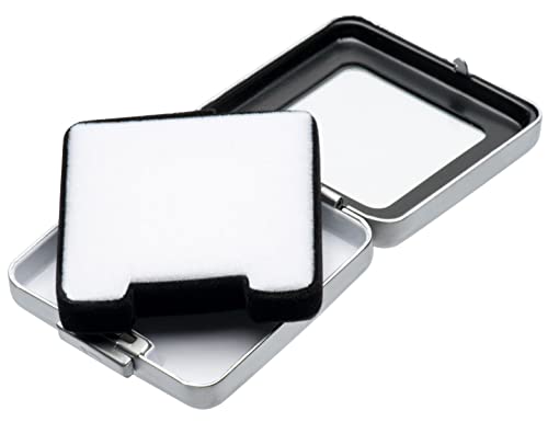 Giftop Glass Top Loose Diamond or Gemstone Display Box Case Holder Show Container Metal (Silver Medium)