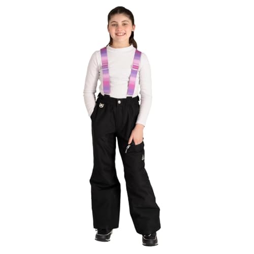 Gerry Girl Youth Snow Pants, Wind & Water Resistant (Black, Large-14/16)