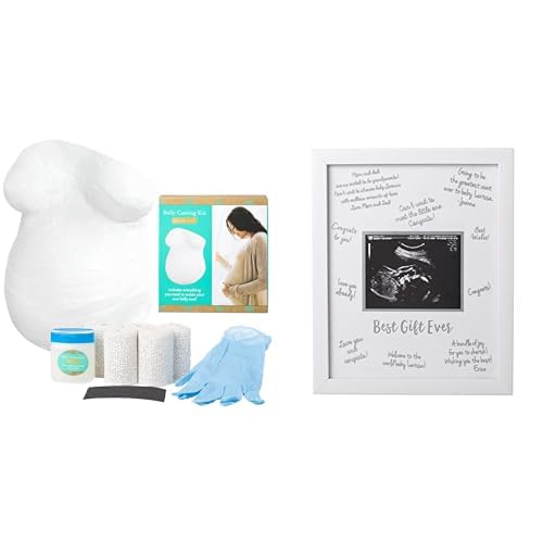 Kate & Milo and Tiny Ideas Pregnancy Keepsake Bundle - Belly Casting Kit & Sonogram Signature Frame