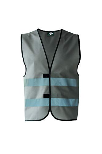 KORNTEX Warnweste mit Klettverschluss Dortmund - Sicherheitsweste Pannenweste – EN 17353 zertifiziert, 360° Reflexstreifen, L, grau, stark reflektierend für beste Sichtbarkeit, Unisex