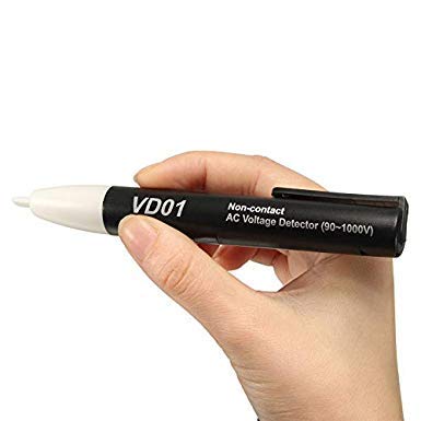 MOHAK Voltage Tester 90~1000V AC Electric Voltage Power Detector Alert Sensor Tester LED Light Non-Contact Pen (Black)