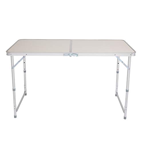 Kcelarec 4 Ft Outdoor Folding Camping Table,Portable Adjustable Height Lightweight Picnic Table, Aluminum Folding Table For Picnic, Bbq, Party, Beach #TOP4