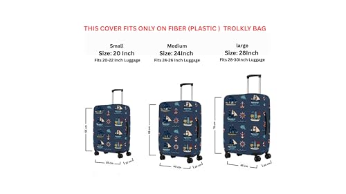 Image of Printed Travel Luggage Cover for Suitcase - Stretchable & Scratchproof Trolley Bag Protector (new 11 Blue Ocean)