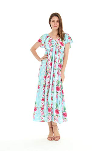 Image of Hawaii Hangover Family Matching Clothes, Pink Hibiscus Vine Turquoise | Family matching Hawaiian outfits, Pink Hibiscus Vine Turquoise, lightweight rayon, machine washable, tropical floral print