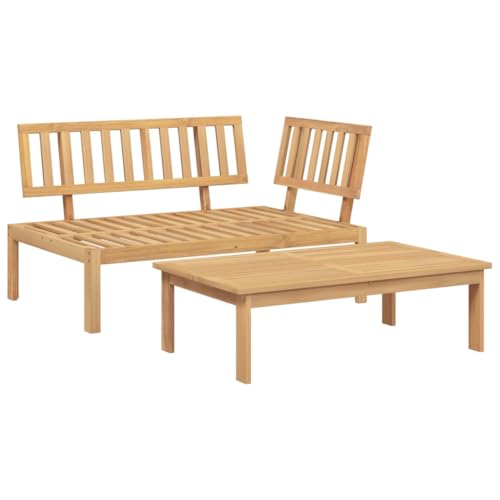 vidaXL Salon de Jardin Palette 2 pcs Bois Massif d'acacia, Ensemble de Table et de Chaise de...
