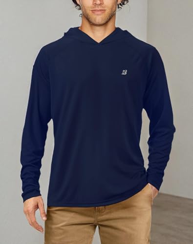 Image of Roadbox Mens Fishing Sun Hoodie, Long Sleeve UPF 50+ UV Protection Shirts