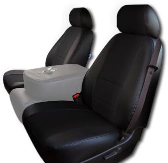 Iggee 2007-2013 Chevy Silverado Black Artificial Leather Custom fit Front seat Cover