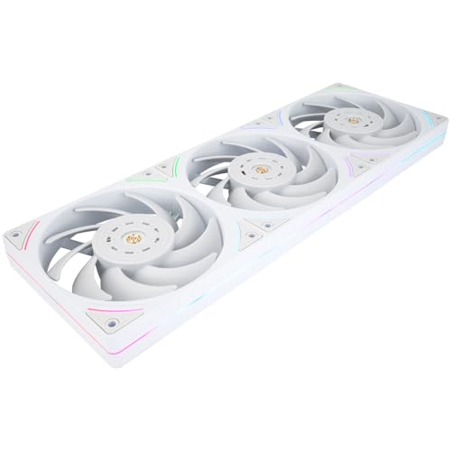 Thermalright TL-UB36W CPU Fan 120mm Case Cooler,PWM Connector Silent Computer Cooling,Low Noise 27dba,360x120x25mm,3 Pack PC Fans,White