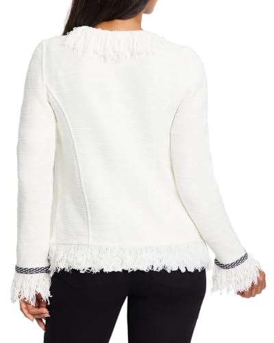 NIC+ZOE Women's Statement Fringe Mix Knit Jacket2