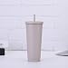 Kubek Coffe. 50. 0ml. Termos ze stali nierdzewnej Thermos Słomy Kubek Coffee Cup Butelka Izolacja Sok Kubki Przenośne Kubki samochodowe (Capacity : 500ml, Color : Szary)