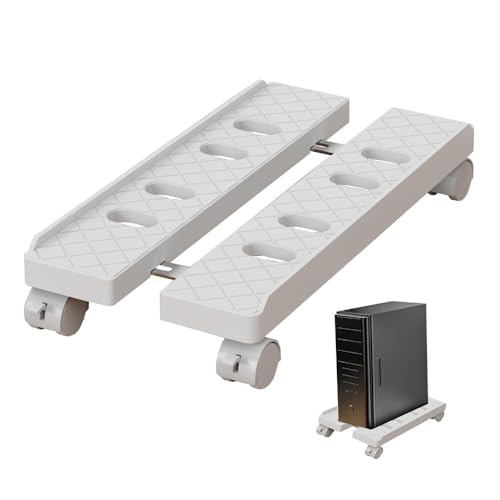 Soporte móvil para CPU, ajustable en ancho para torre PC bajo escritorio, ventilado miniatura 1