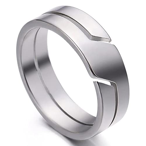 Bague homme ZENSE structure fendue argentée pour briser la monotonie